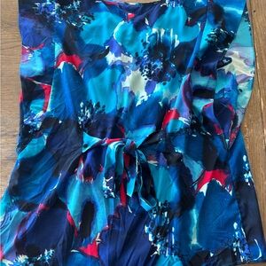 Daisy Fuentes Blue and Pink Patterned Top